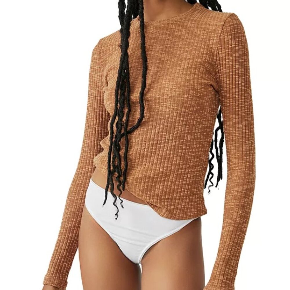 Free People Aura Layering Top. Rust Color. Size Small